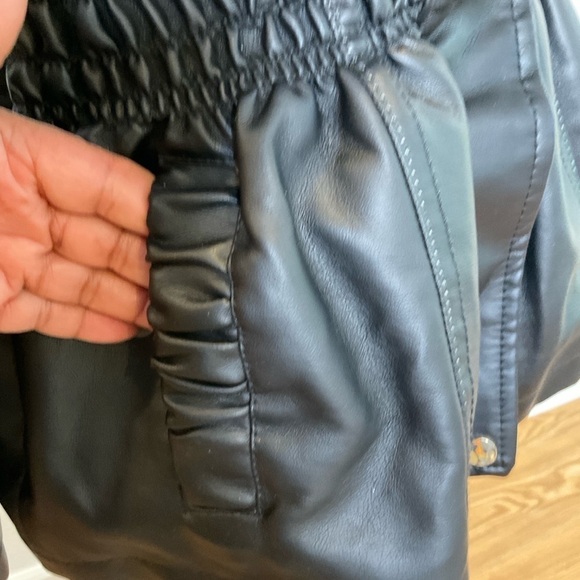 NWT Cavalini Faux Leather with Hood Jacket Black Size PM - Picture 6 of 15